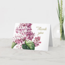 Tarjeta De Agradecimiento Elegante Lilac Botánico Vintage Moderno Gracias
