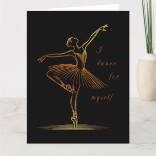 Tarjeta De Agradecimiento Elegante línea de arte de Ballerina - Bailo por mí