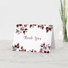 Tarjeta De Agradecimiento Elegante Little Wildflower Berry Baby Shower