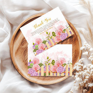 Tarjeta De Agradecimiento Elegante lluvia de boda floral de jardín de lila f