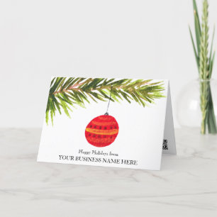 Tarjeta De Agradecimiento Elegante logotipo comercial Código QR Navidades en