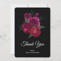 Elegante Magenta Rosa Floral Bouquet Gracias