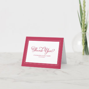 Tarjeta De Agradecimiento Elegante Magneta Red Moderno Moda Fronteras Boda