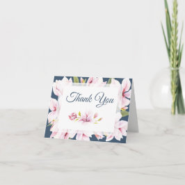 Tarjeta De Agradecimiento Elegante Magnolia Watercolor Floral Gracias Tarjet