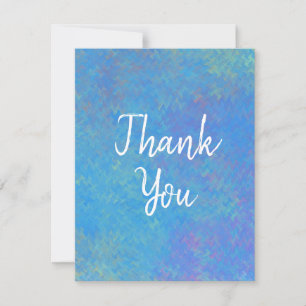 Tarjeta De Agradecimiento Elegante Marbling azul