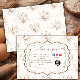 Tarjeta De Agradecimiento Elegante marca de panadería pastel