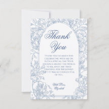 Elegante marco de toile floral azul vintage francé