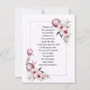 Tarjeta De Agradecimiento Elegante Marco Floral