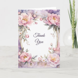 Tarjeta De Agradecimiento Elegante marco ovalado rosado