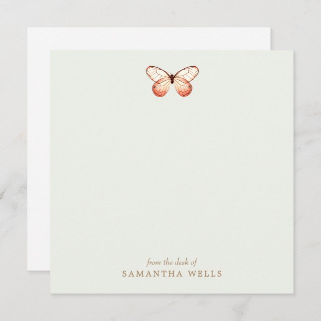 Tarjeta De Agradecimiento Elegante Mariposa Personalizada Gracias (Anverso / Reverso)
