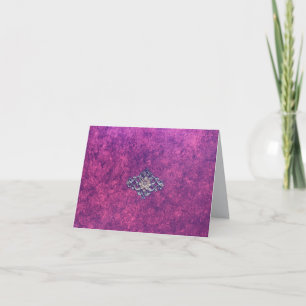 Tarjeta De Agradecimiento Elegante mármol violeta con medallón de oro centra