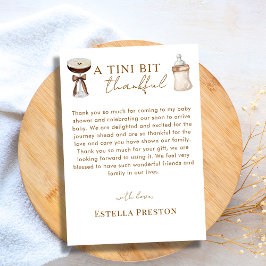Tarjeta De Agradecimiento Elegante Martini de Espresso & Baby Shower de Bote
