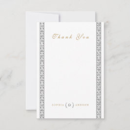 Tarjeta De Agradecimiento Elegante matrimonio clásico vintage gracias