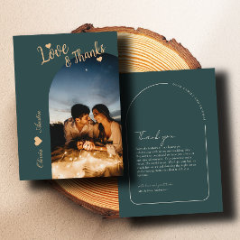 Tarjeta De Agradecimiento Elegante matrimonio elegante de fotos de arco mode