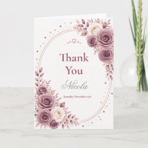 Tarjeta De Agradecimiento Elegante Mauve Cumpleaños 16