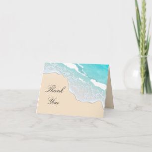 Tarjeta De Agradecimiento Elegante mesa de verano frente al mar