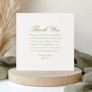 Tarjeta De Agradecimiento Elegante Minimal Perfecta Ducha de Novia Pera