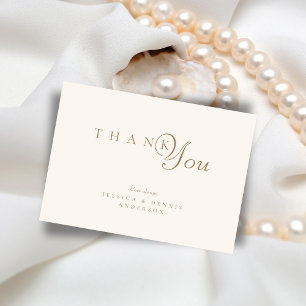 Tarjeta De Agradecimiento Elegante minimalista Boda de escritura de tipograf