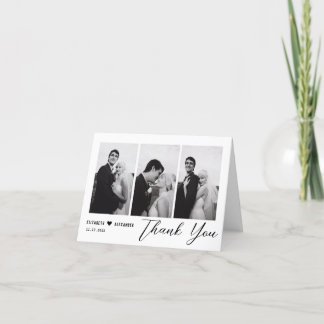 Tarjeta De Agradecimiento Elegante Minimalista Boda de escritura moderna 4 f