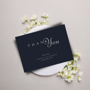Tarjeta De Agradecimiento Elegante minimalista Boda de tipografía de la Mari