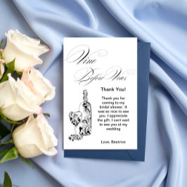 Tarjeta De Agradecimiento Elegante Minimalista Desayuno Nupcial Antes de la 