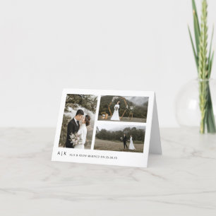 Tarjeta De Agradecimiento Elegante Minimalista Estilo Fotografía de Boda Ple