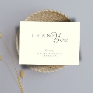 Tarjeta De Agradecimiento Elegante minimo Boda de guión de tipografía de mar