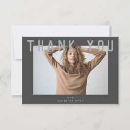 Tarjeta De Agradecimiento elegante moda griega gris de  elegante foto de gra