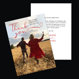 Tarjeta De Agradecimiento Elegante Moda romántica caligrafía de escritura ro