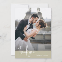 Tarjeta De Agradecimiento Elegante Moda Sage Green Boda