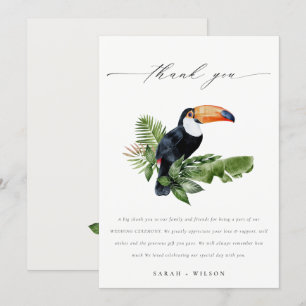 Tarjeta De Agradecimiento Elegante Moda Tropical Boda Turco