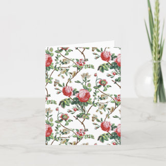 Tarjeta De Agradecimiento Elegante Moda Vintage Rosa Floral
