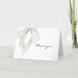 Tarjeta De Agradecimiento Elegante Moderna blanca Atándose el Nudo