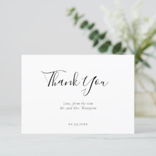 Tarjeta de agradecimiento elegante moderna en blan