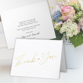 Tarjeta De Agradecimiento Elegante moderno guión oro simple