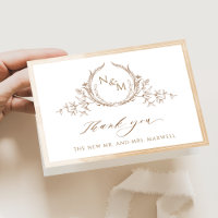 Elegante Monograma Beige, Boda acuarela