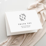 Tarjeta De Agradecimiento Elegante Monograma Boda blanco y negro<br><div class="desc">Elegante Monograma Tarjeta de agradecimiento para Bodas blancos y negros. Dentro se deja en blanco intencionalmente para que añadas tu propio mensaje personal escrito a mano. Haga clic en el botón personalizar para personalizar de este diseño.</div>