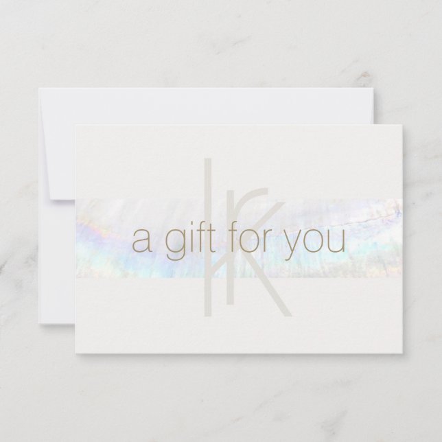 Tarjeta De Agradecimiento Elegante Monograma Certificado moderno de regalo d (Anverso)