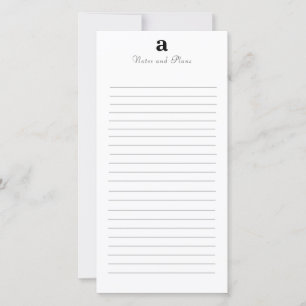Tarjeta De Agradecimiento Elegante Monograma Negro
