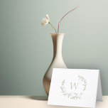 Tarjeta De Agradecimiento Elegante Monograma Sage Green Floral Leaves Escudo<br><div class="desc">Hermosa tarjeta de nota escudo de hojas florales monogramadas.</div>