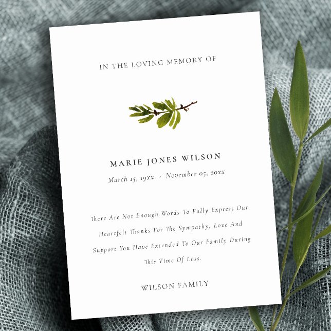 Tarjeta De Agradecimiento Elegante Monumento a la Solidaridad de Rama de Pin (Subido por el creador)