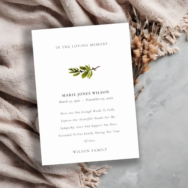 Tarjeta De Agradecimiento Elegante Monumento a la Solidaridad de Rama de Pin (Subido por el creador)