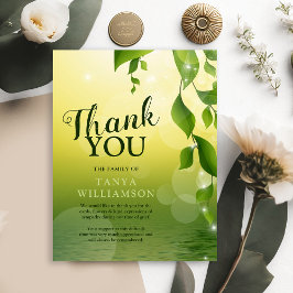 Tarjeta De Agradecimiento Elegante monumento a los funerales de la vegetació