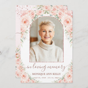 Tarjeta De Agradecimiento Elegante monumento conmemorativo de fúnebre floral