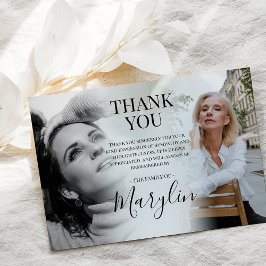 Tarjeta De Agradecimiento Elegante monumento funerario antes y después de la