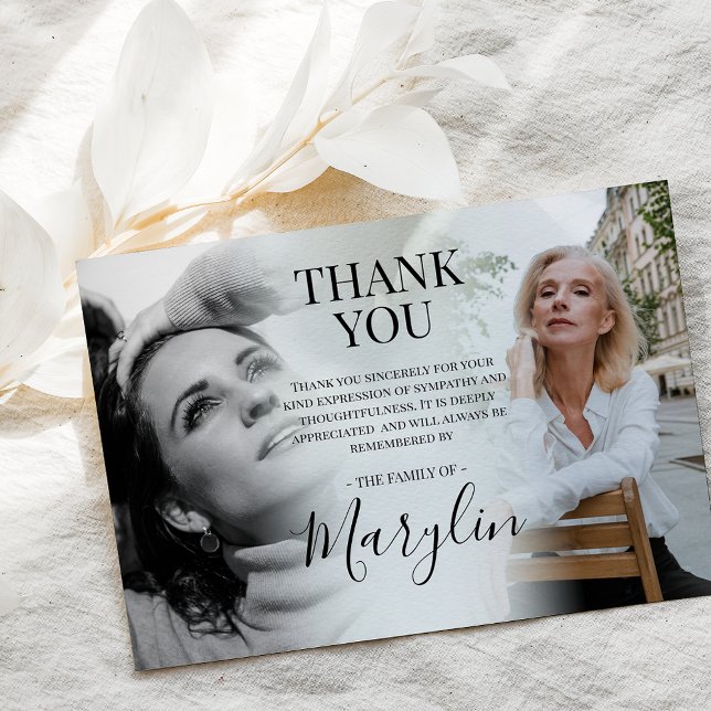 Tarjeta De Agradecimiento Elegante monumento funerario antes y después de la (Subido por el creador)