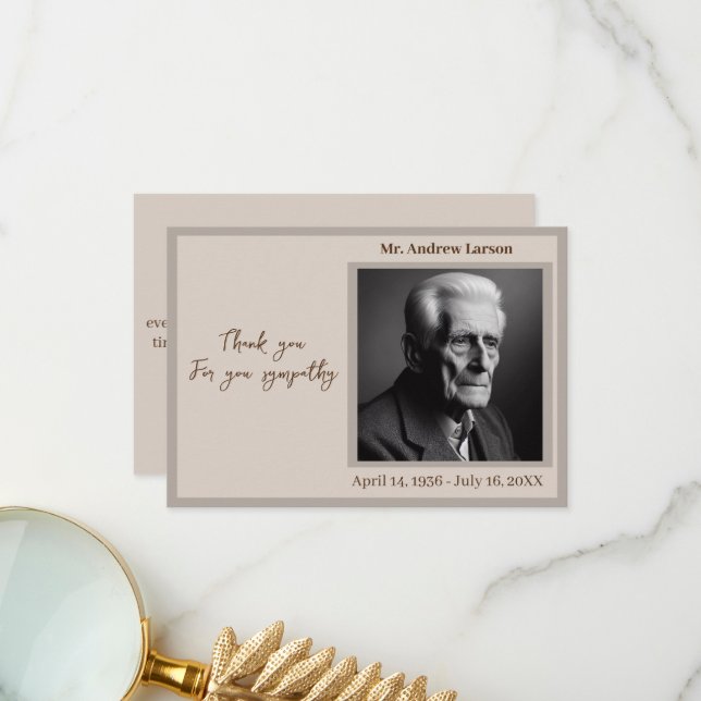 Tarjeta De Agradecimiento Elegante monumento funerario de la familia (Anverso/Reverso In Situ)