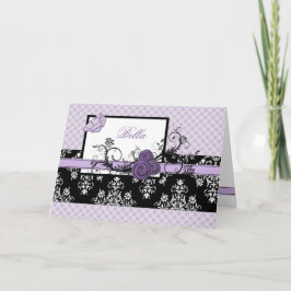 Tarjeta De Agradecimiento elegante morado floral Negocio Gracias Cartas