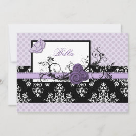 Tarjeta De Agradecimiento elegante morado floral Negocio Gracias Cartas