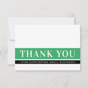 Tarjeta De Agradecimiento ELEGANTE NEGOCIO GRACIAS pedido insertar verde